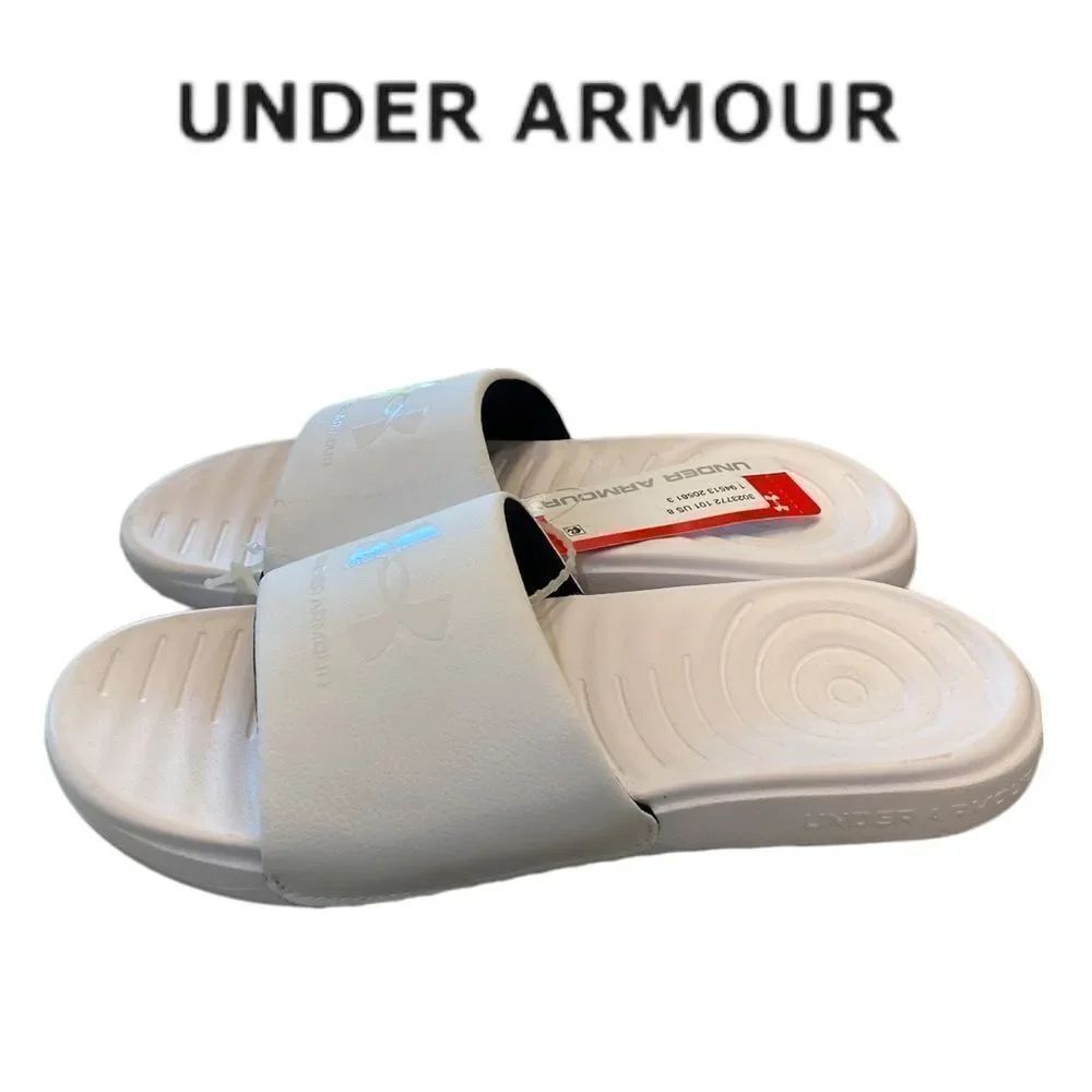 NEW Under Armour UA Ansa Fixed White Slide Sandals 6 7 8 9